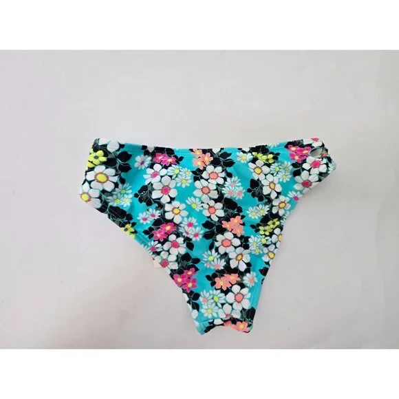 California Waves Womens Blue Floral Strappy Swim Bottom. XSmall - Picture 5 of 7